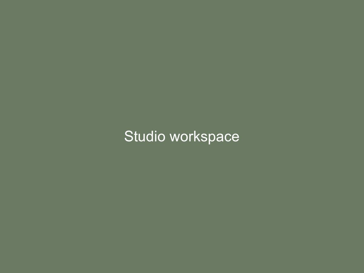 The Kestrel design studio, worktable covered in packaging swatches